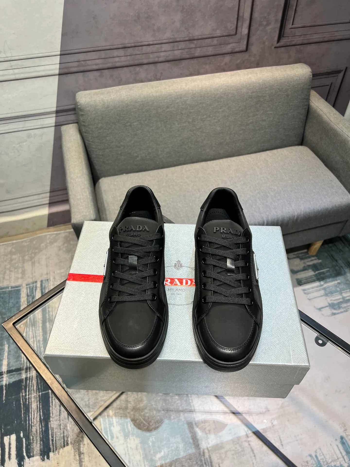 Men's shoes 💰540 [PRADA] Men's shoes are popular in the counter, official website synchronization, 1 high-quality shipment ✔️ Original frosted cowhide + cowhide lining, 1🆚1 replica, original sole, 38-45 (45 customized, non-refundable)